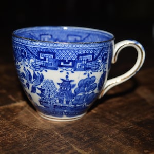 Antique Willow Tea Cup Victoria Porcelain Fenton England