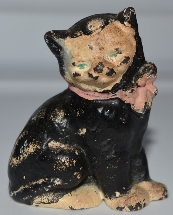 1920's Cast Iron Hubley Cat Paperweight Etsy