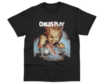 Chucky Child&#39;s Play Shirt, Horror Movie Shirt, Slasher Movie Shirt, Chucky Shirt, Movie Graphic Tee, Shirts for Halloween, Scary Movie Shirt