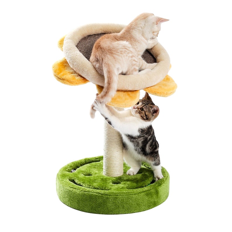 Cat Tree Scratcher Sunflower Cat Climbing Tree Scratching Post Etsy