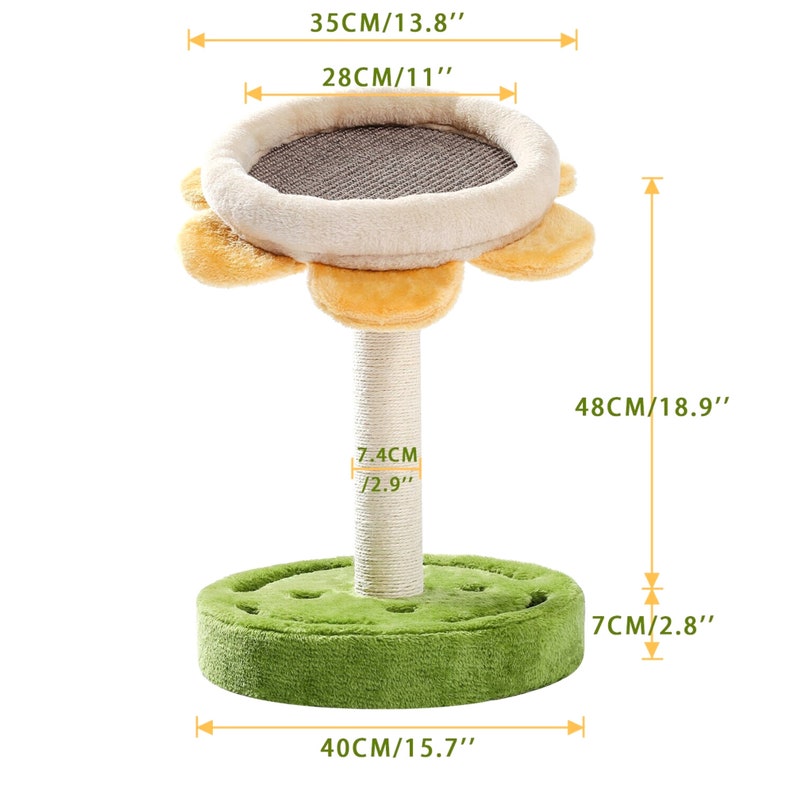 Cat Tree Scratcher Sunflower Cat Climbing Tree Scratching Post Etsy