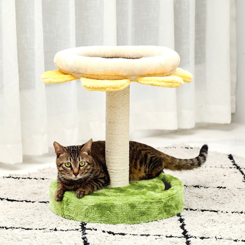 Cat Tree Scratcher Sunflower Cat Climbing Tree Scratching Post Etsy