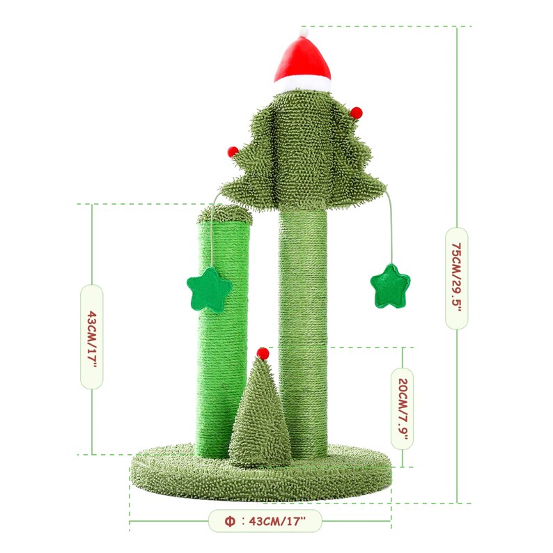Cute Cactus Pet Cat Tree Toy With Ball Scratching Cat Toys Etsy