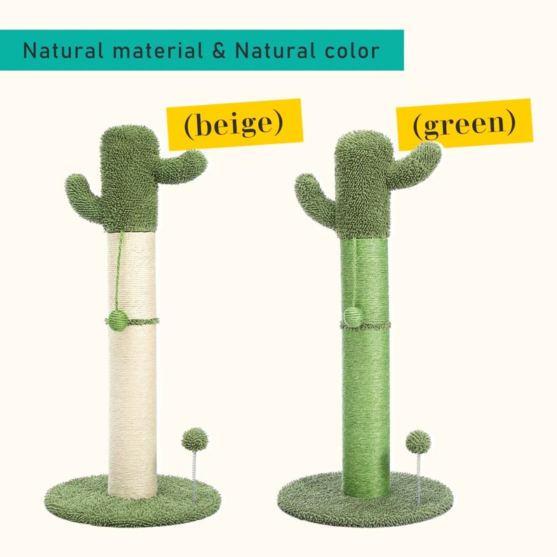 Cute Cactus Pet Cat Tree Toy With Ball Scratching Cat Toys Etsy