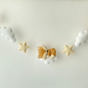 Felt fox garland,fox, woodland nursery decor, felt animals,Woodland baby garland, Woodland nursery,