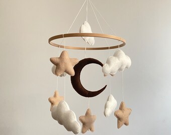 Baby mobiles Mond, Wolken und Sterne, Baby mobile, Geschenk zur Geburt