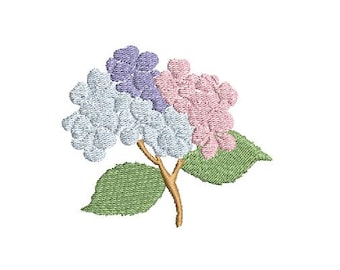 Hydrangea Flower Embroidery Design, Grand Millennial Floral Machine Embroidery Files, Instant Digital Download, Mini, 3 inch, 4x4, 5x7