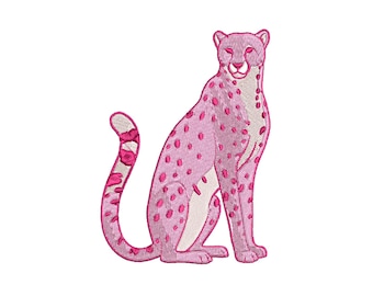 Chinoiserie Chic Cheetah Leopard, Preppy Leopard Machine Embroidery Files, Instant Digital Download, 4x4, 5x7, 6x10