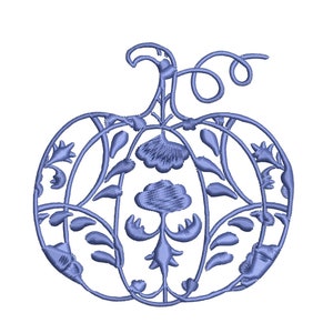 Chinoiserie Pumpkin Embroidery Design, Fall Machine Embroidery Design, Instant Digital Download