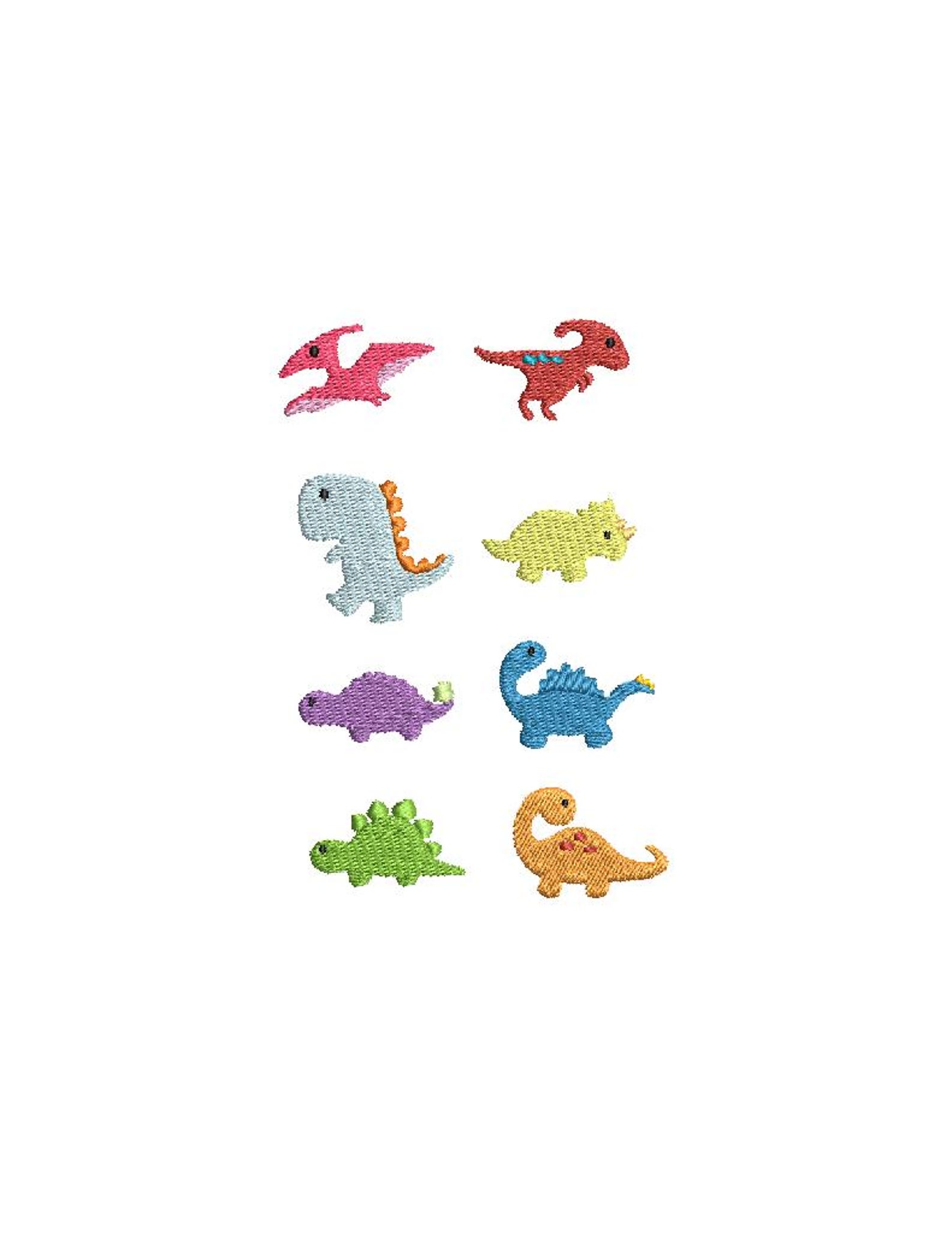 Mini Embiodery Set Boys Dinosaur Mini Embroidery Set – 8 Dino Designs, Baby Mini Style, 1 ...