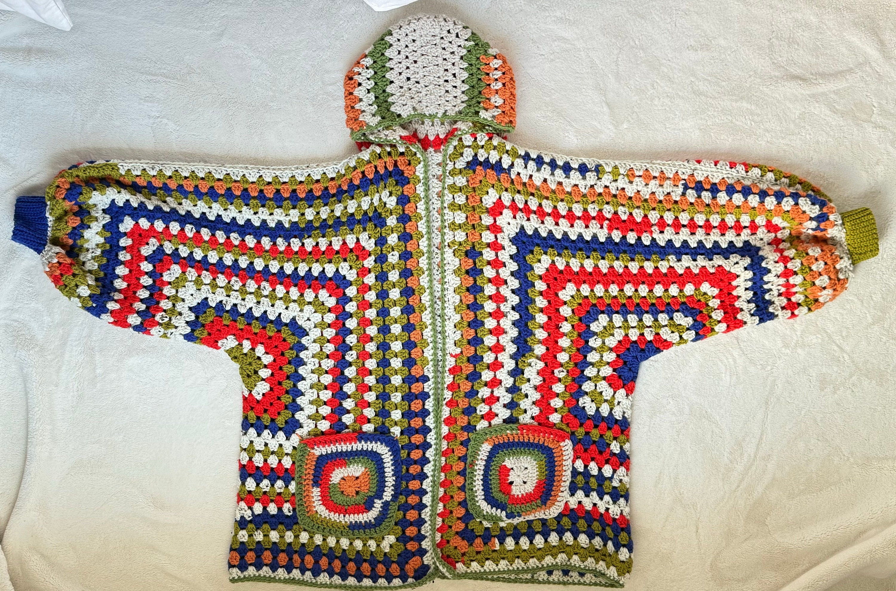 Hexagon Granny Crochet Cardigan Pattern Etsy