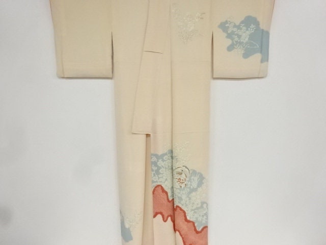 Vintage Japanese Kimono Houmongi/tsukesage Chirimenjako Silk - Etsy