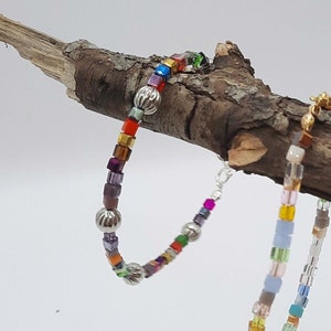 Colorful Glass Tile Beaded Bracelets, Tila Tile Bracelets, Miyuki Bracelet, Color block Bracelet, Layering Bracelets