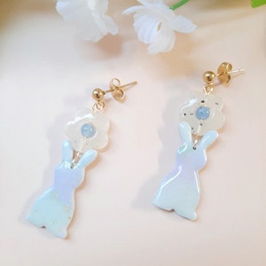 Easter Earrings/ Easter Egg Earrings/ Easter Polymer Clay Earrings/ Pastel Color Earrings/ Bunny Clay Earrings/ Handmade/ Easter Jewelry