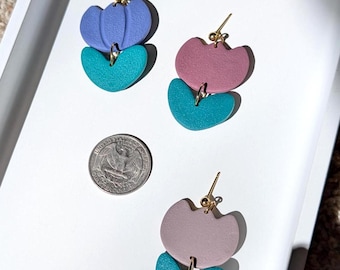 Handmade Polymer Clay Tulip Earrings: Minimalist Spring Jewelry