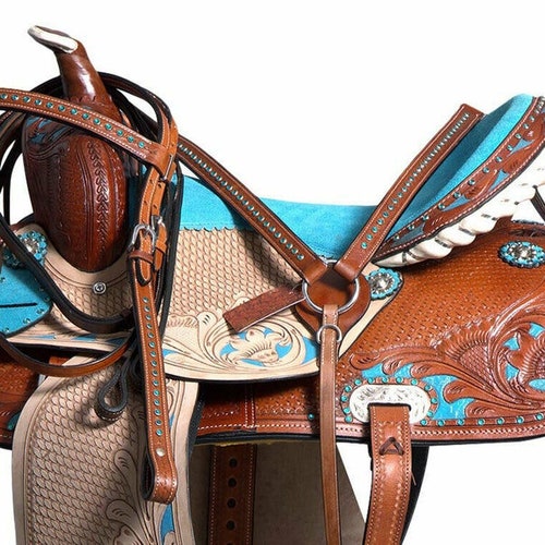 Selle de cheval en cuir Western Barrel Pleasure Trail avec