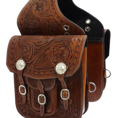 Premium Western Leather Saddle Bag for Horse Etsy