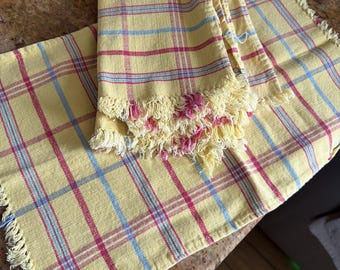 Retro Five Yellow Blue Red Plaid 100% Cotton Placemats