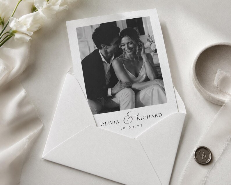Elegant Wedding Invitation Suite Template | Canva Editable | 5x7 Invitation, Details, RSVP image 6