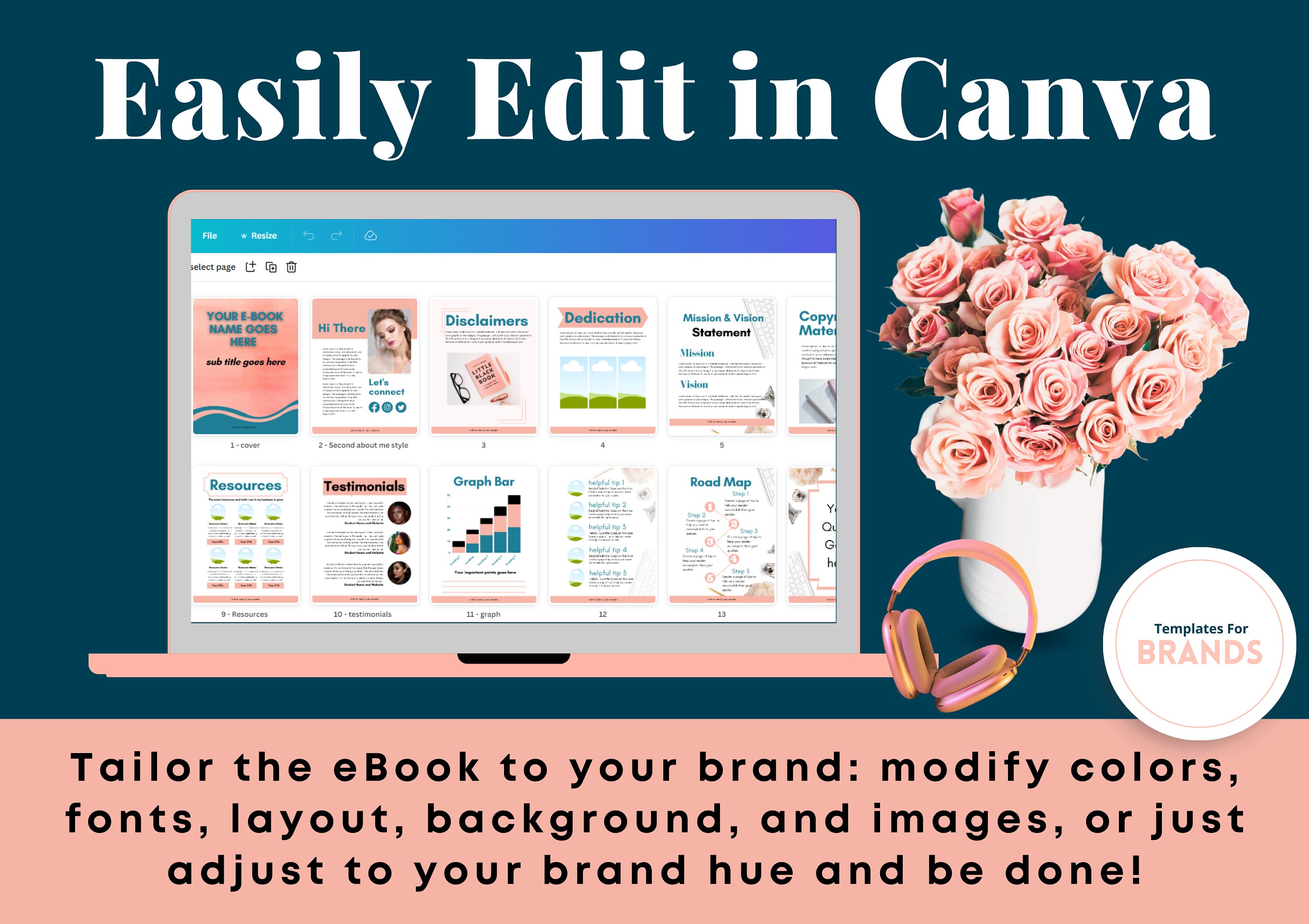 Editable in Canva Ebook Template - Course Workbook Template - Checklist ...