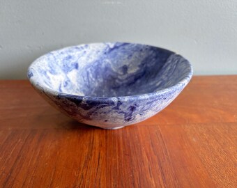 Vintage Blue Glazed Ceramic Bowl, Cobalt Blue Home Decor