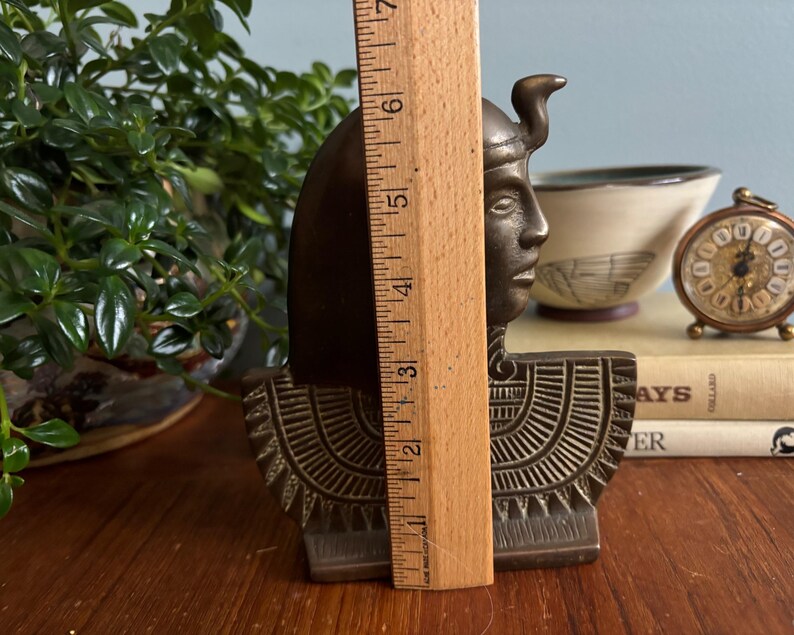 Brass Pharaoh Bust, Ancient Egypt Sculptue, Shelf, Bookcase or Mantle ...