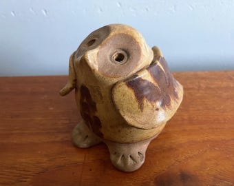 ミッドセンチュリーの手作り陶器製フクロウ：英国製、コレクターズ