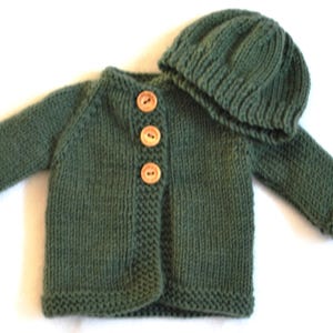 Hand Knitted Cardigan and Beanie to fit an 18-inch Doll - 125