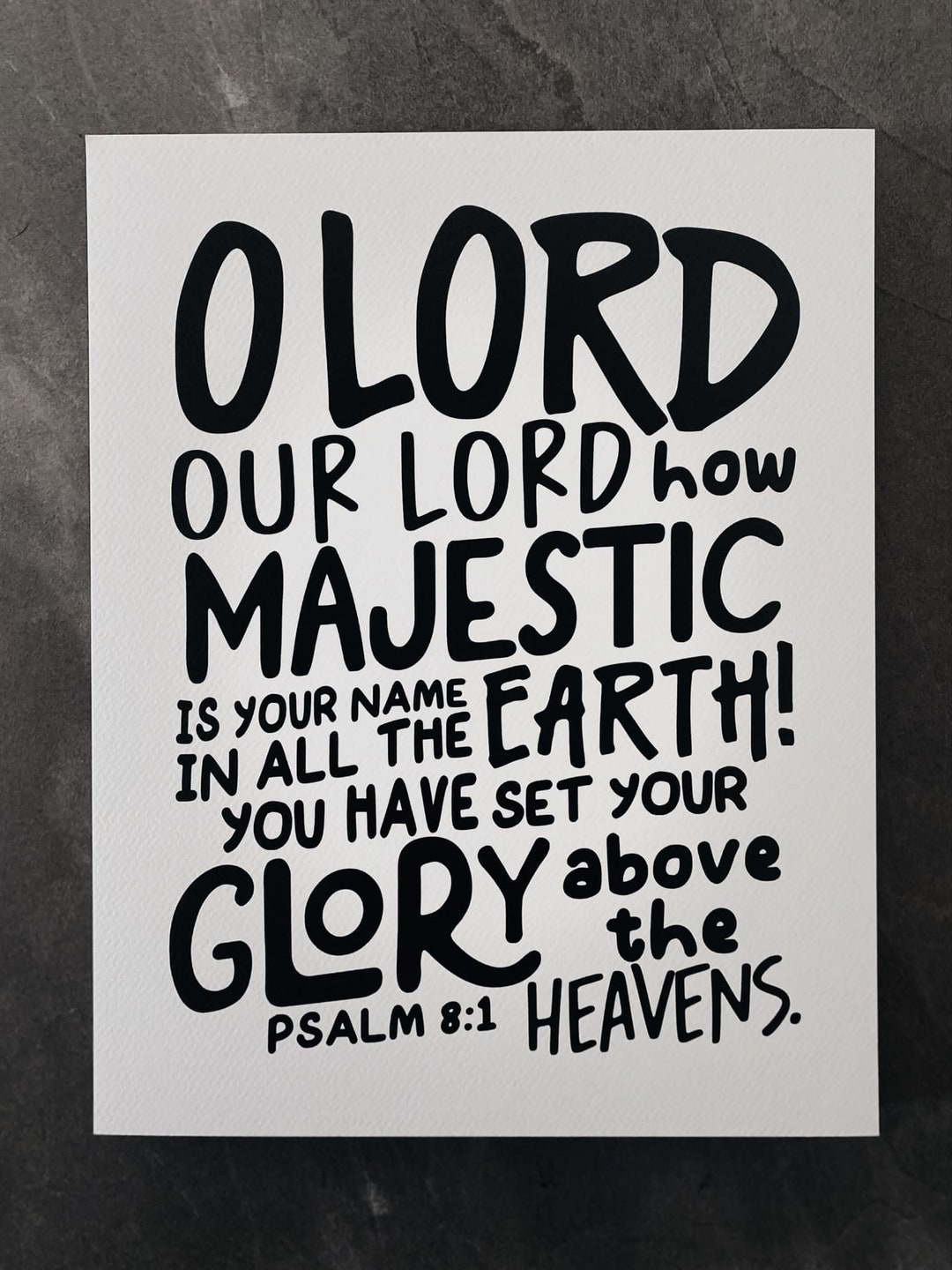 Psalm 8:1wall Bannerbible Verse Printsunday School Roombiblical ...