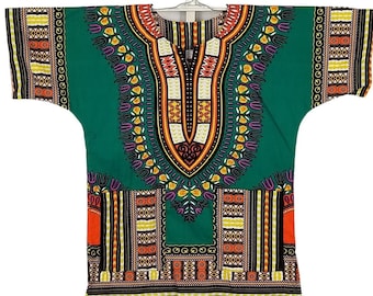 Dashiki Shirt Top for Men and Women Unisex | African Clothing for Weddings, Formals, Prom, Party | Ankara Kente Dashiki African Print Attire