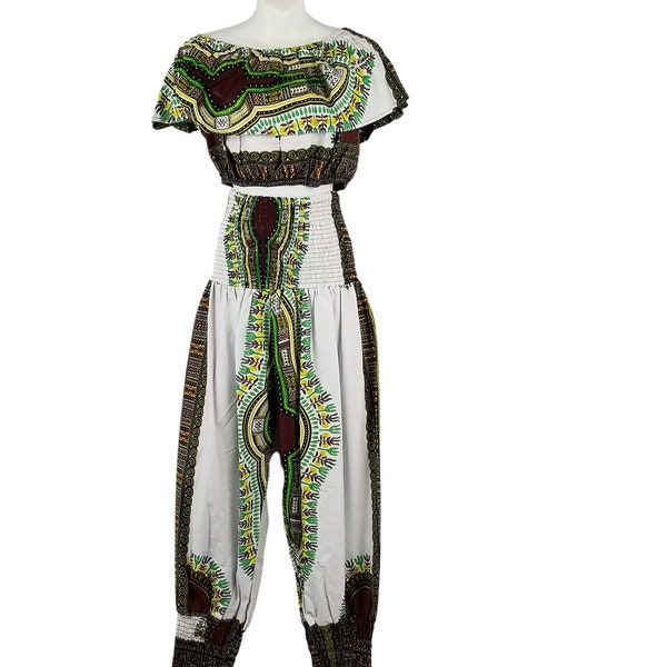 Ensemble de pantalons africains pour femme | Ankara - Vêtements africains pour mariages, cérémonies, bals de finissants, fêtes, histoire des Noirs|Tenue d'impression africaine Kente Dashiki