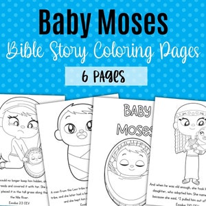BABY MOSES Bible Story Coloring Pages| Bible Stories | Christian Lessons | Sunday School Lesson |Homeschool Curriculum|Kids Printable