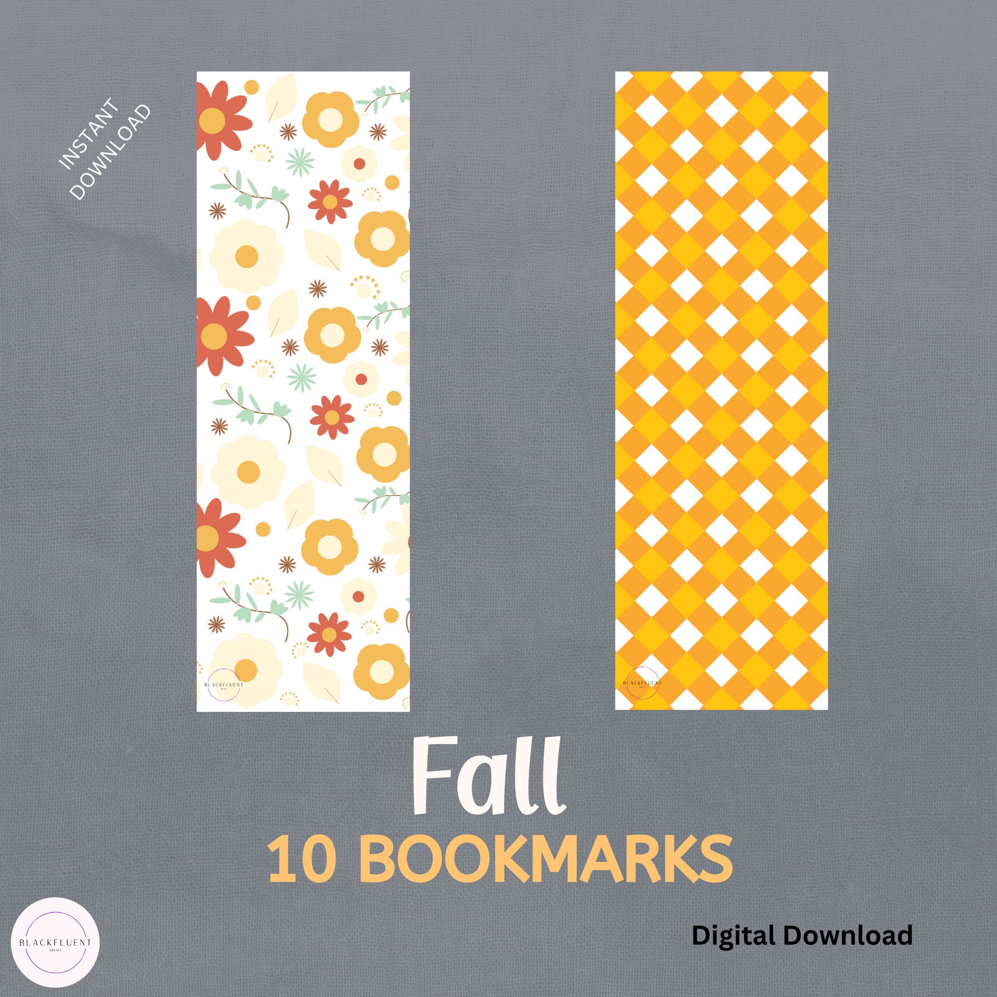 Fall Digital Bookmarks, Digital Download, Autumn Prints, Set of 10 ...