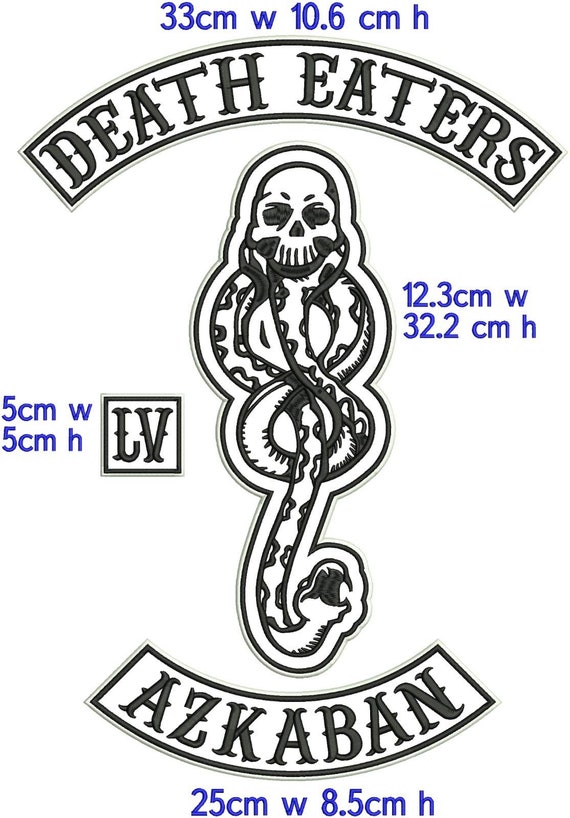 Death Eater Azakaban Lv Embroidered Patches Set of 3 Pcs Iron 