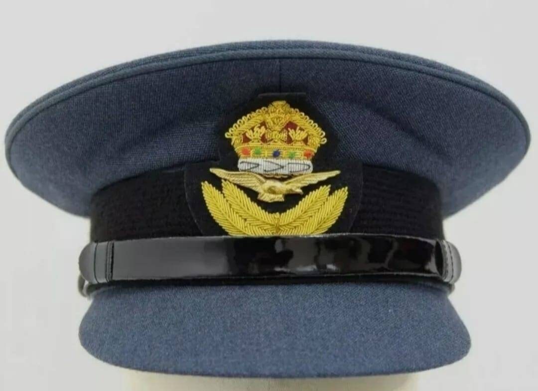 British Royal Air Force RAF Officers Peak Cap With Badge Kings Crown ...