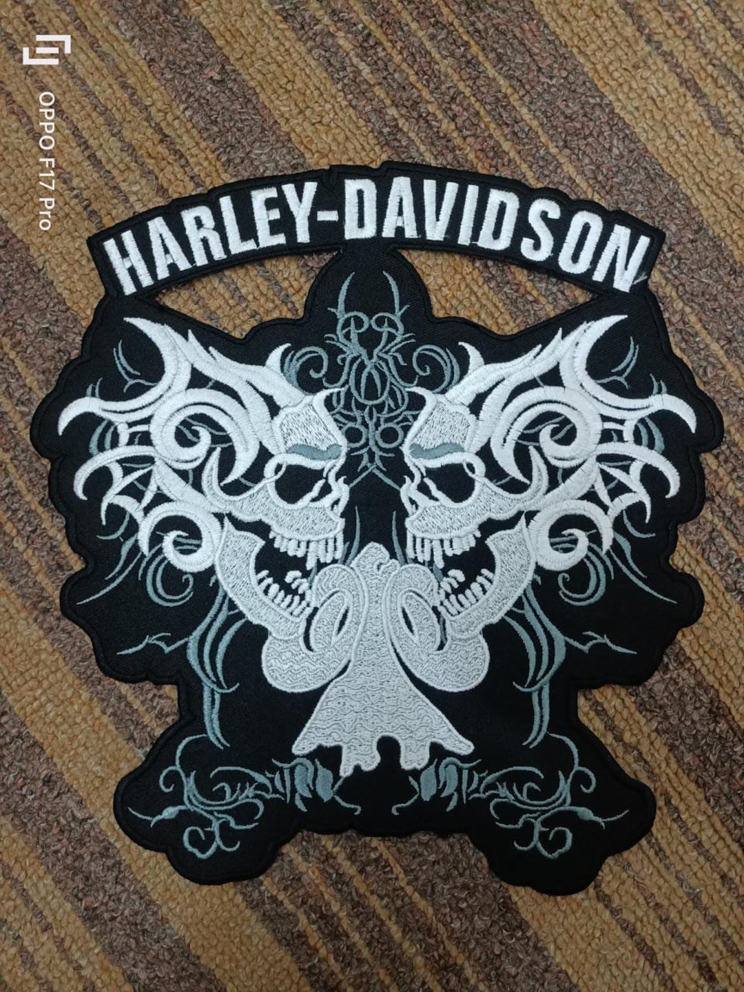 harley davidson patch embroidered in imitation leather skull H.D. free  shipping