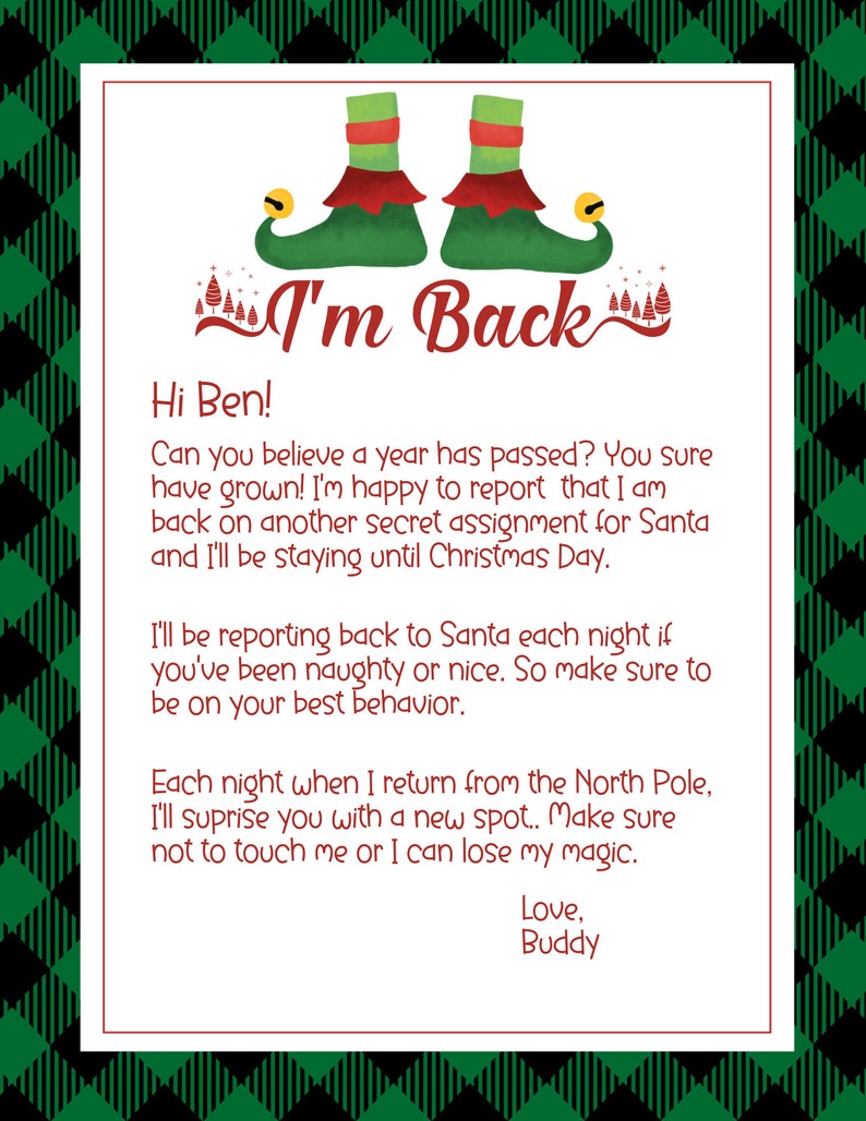 Elf Arrival Letter Free Printable Editable 2024 Presidential Leila