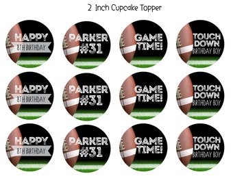 Editable Football Cupcake Topper Instant Download - Football Birthday Cupcake Topper Printable - Fottball Birthday Party Decoration - 0028