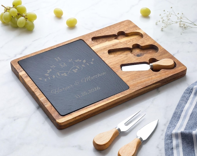 Featured listing image: Personalized Monogram Engraved Charcuterie Board