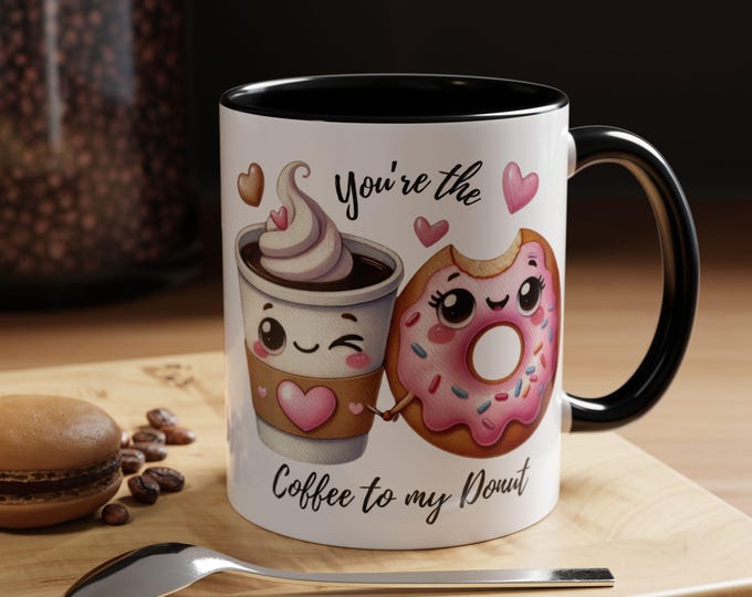 Featured listing image: Kawaii Donut Coffee Mug – Sweet Couple Ceramic Cup