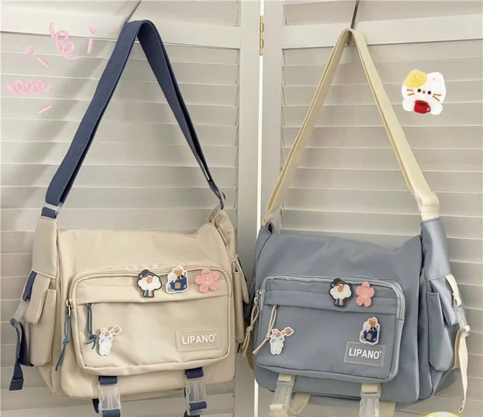 Japanese Harajuku Cute Canvas Casual teenage school bag Aesthetic Sweet  messenger bag Large Capacity new y2k Women Shoulder Bag