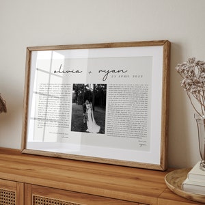 DIGITAL Custom Vows Poster | Wedding Song Custom Print | His and Hers Vows | Digital Product | Anniversary, Wedding, Valentines Day Gift