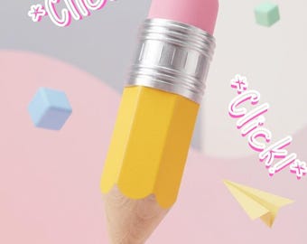 Clicky Pencil Fidget Toy Set van 3 – Gum Clicker Sensorisch bureauspeelgoed voor ADHD, stressverlichting en focus