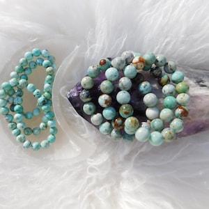 Chrysocolla Peruvian Turquoise Crystal Beaded Bracelet