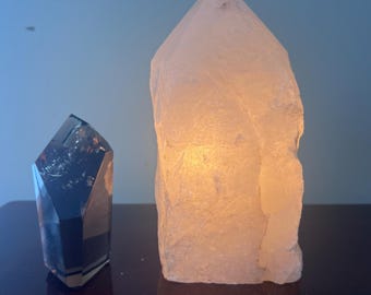 Clear Quartz Polished Point Crystal Lamp