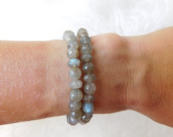 Labradorite Crystal Beaded Bracelet