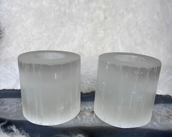 Selenite Tea-Light Candle Holder