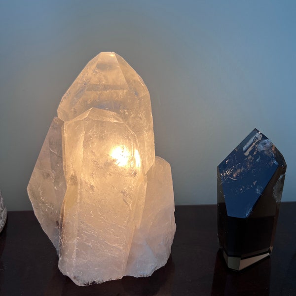 Clear Quartz Polished Point Crystal Lamp