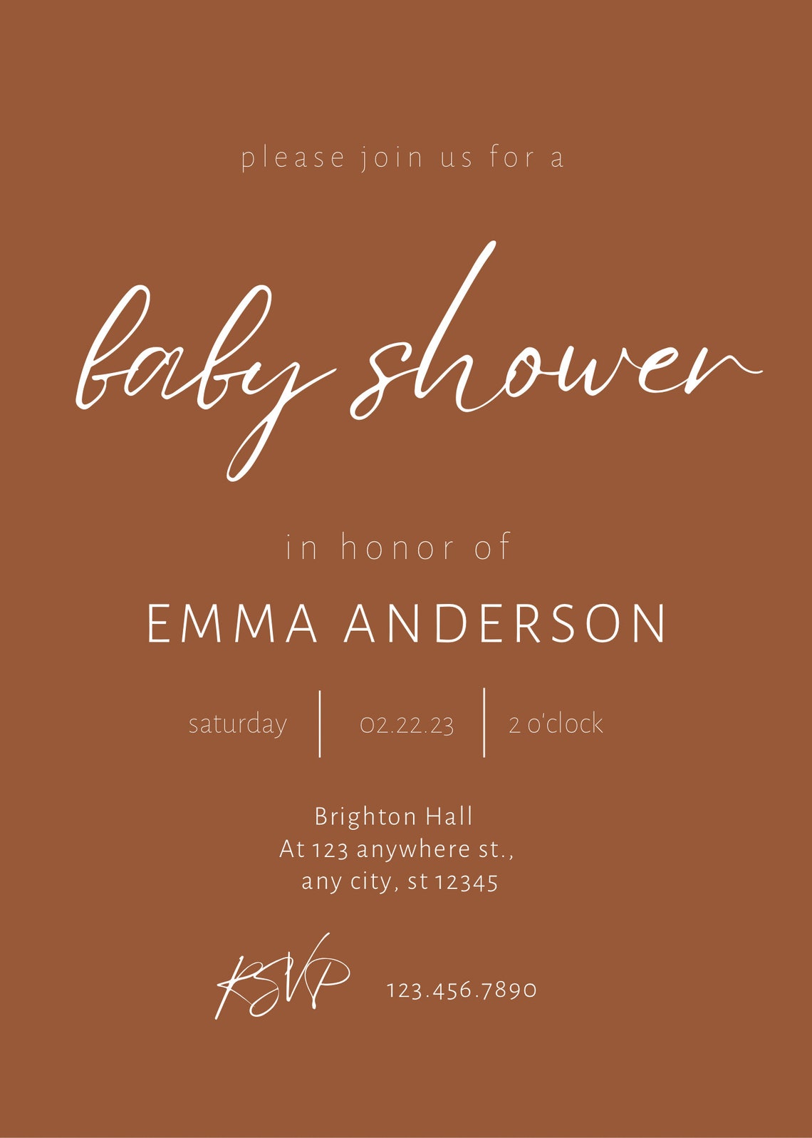 Terracotta Boho Baby Shower Invitation Desert Baby Shower Etsy