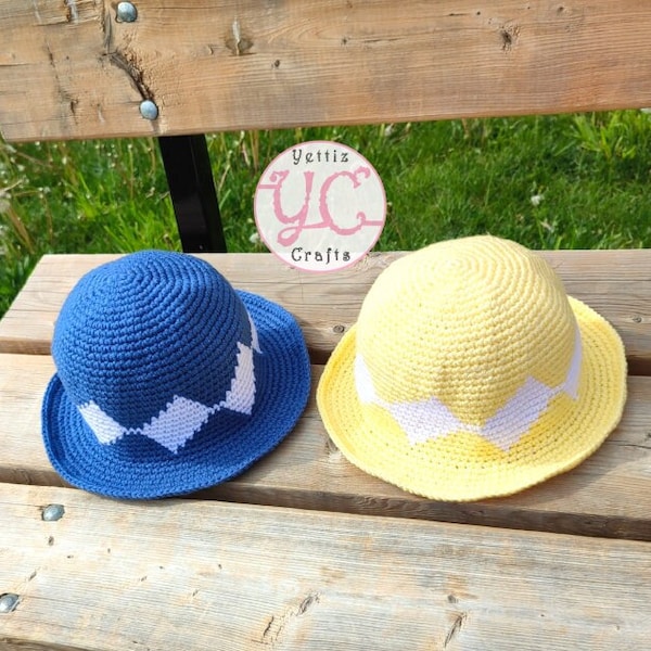 EASY Crochet Hat PATTERN | Kids Summer Bucket Hat | Sun Crochet Hat for Toddlers | Beach Beanie Hat | Children's Bucket Hat Pattern